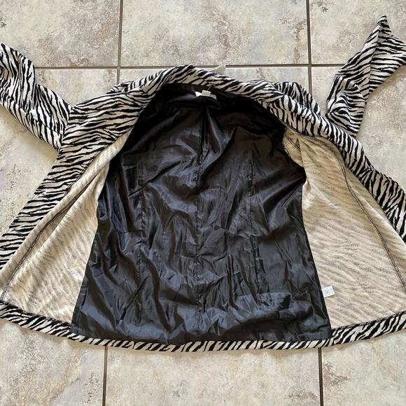 Cato Jacket Blazer Zebra Striped Button Up Animal Print Safari Size Large NWT - Picture 10 of 14